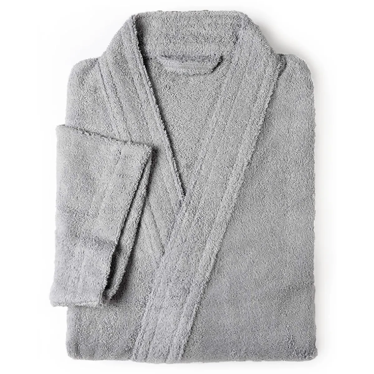 Peignoir Kimono Adulte Pure Coton Xxl Gris Argent