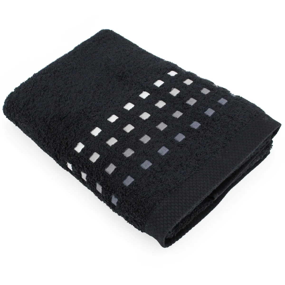 Linnea Pure Squares Noir Coton 70 X 140 Cm 1 Pièce(s)