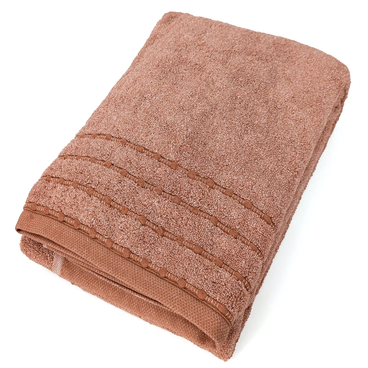 Drap De Bain Coton 500 G/m² 100x150cm Vivid Marron Terre-cuite
