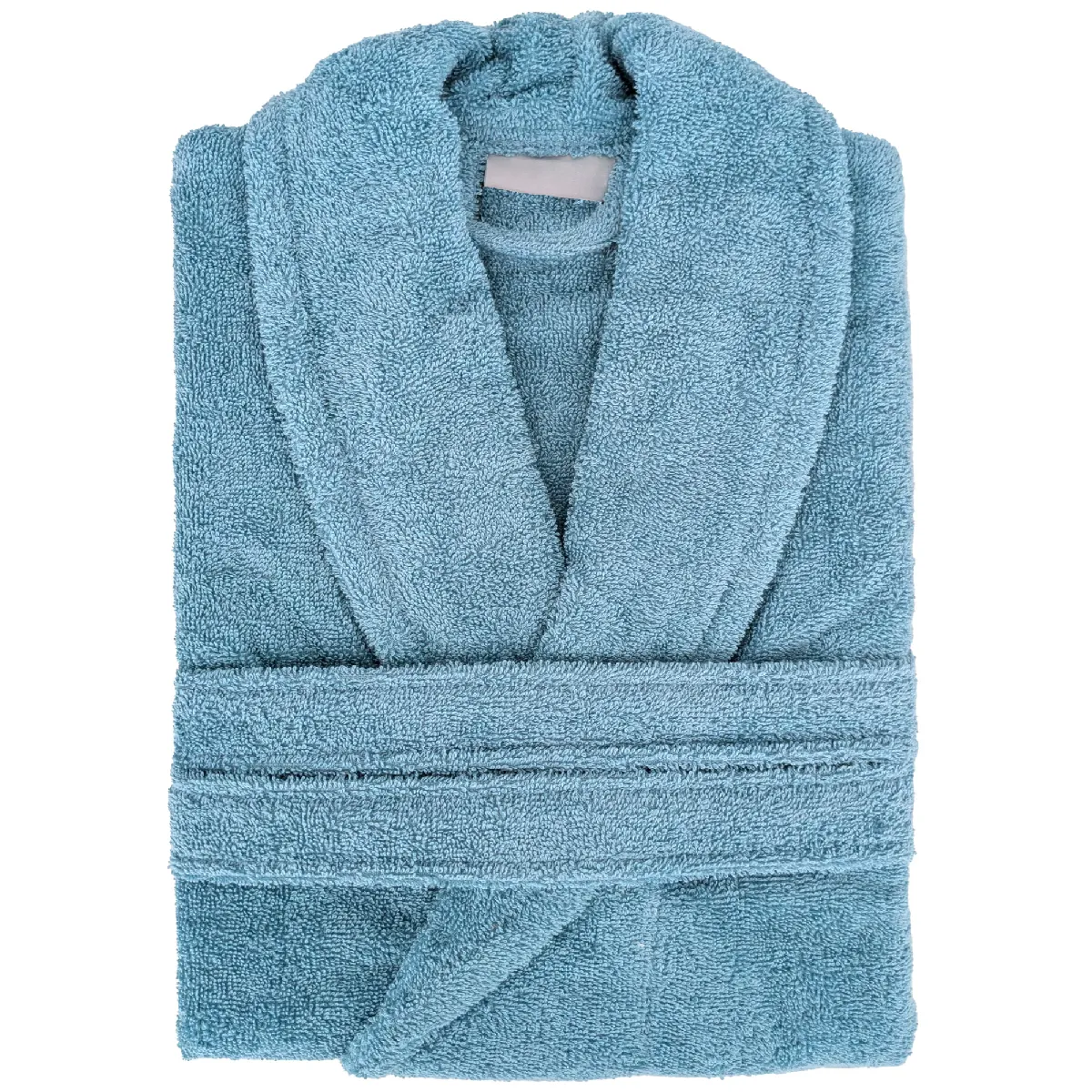 Peignoir Col Châle Naia Éponge Coton Taille Xl Bleu Cérulé