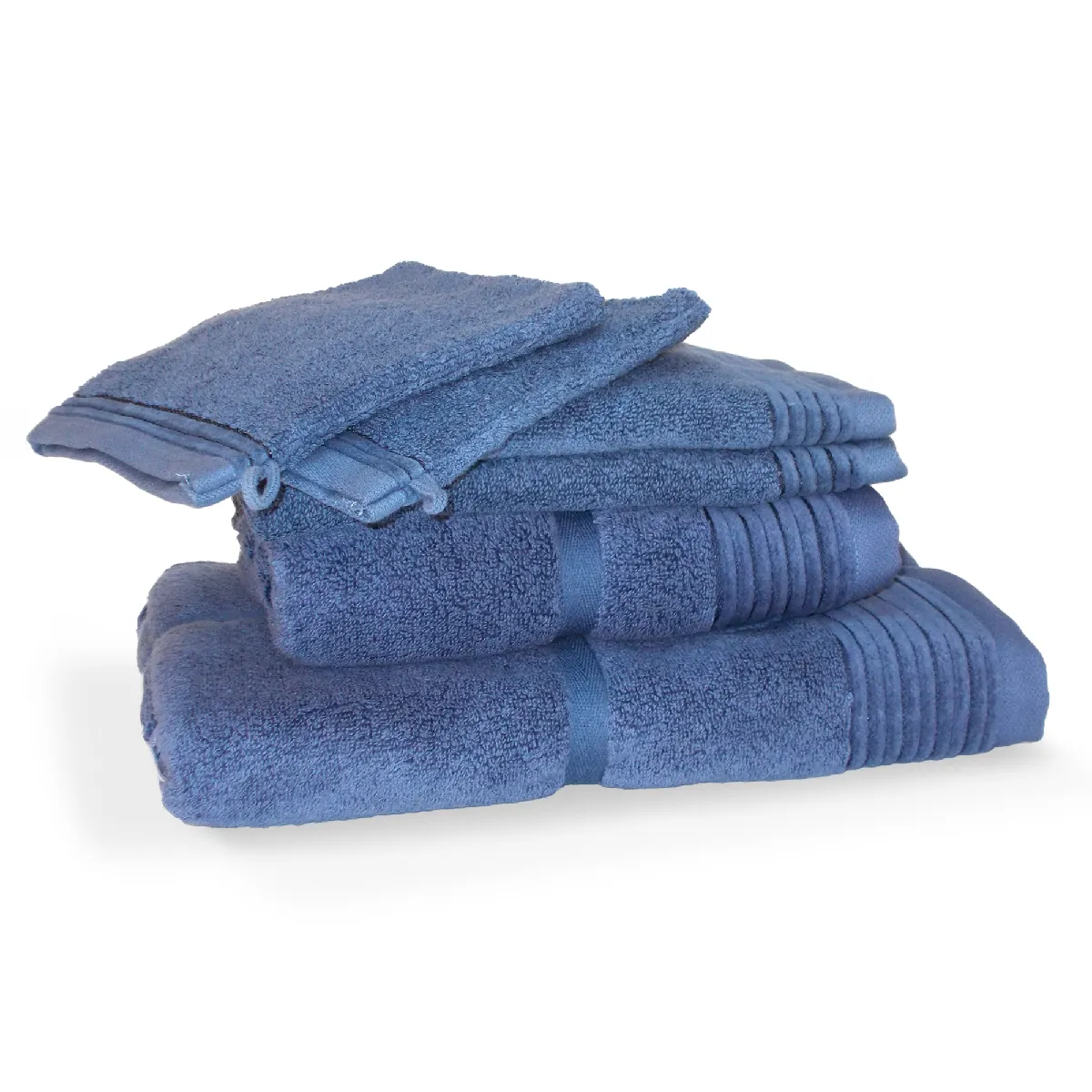 Parure De Bain 6 Pièces Juliet Bleu Ciel 520g/m2
