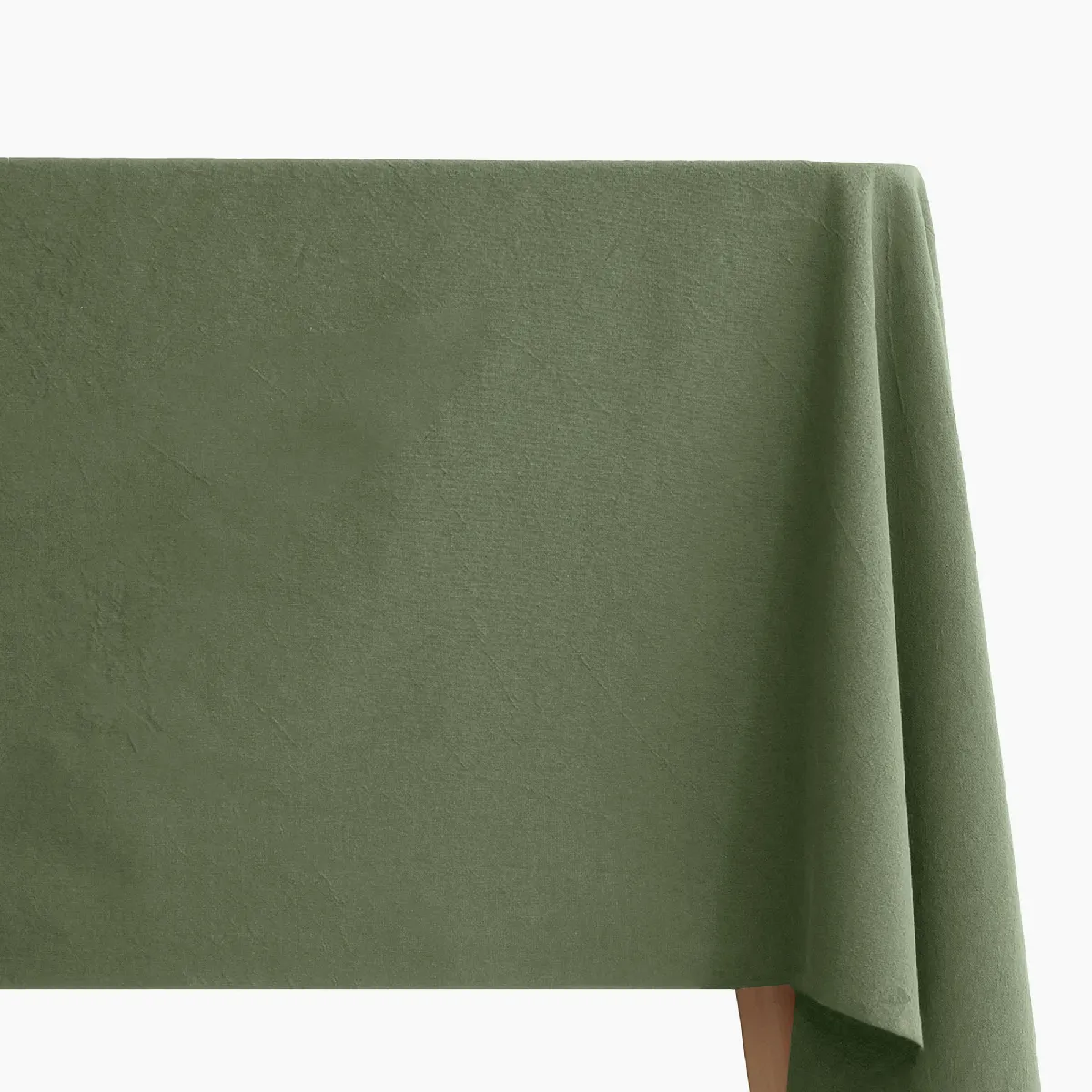 Nappe Carrée En Lin Et Coton 170x170 Cm Mattis Vert Mousse