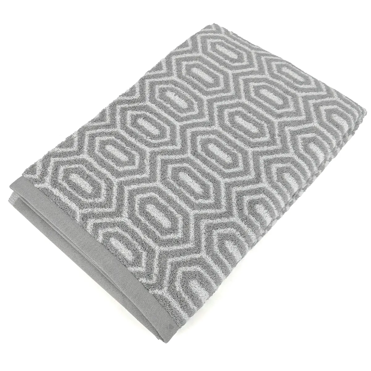 Drap De Bain 100x150 Cm Symetrie Coton Gris Alvéoles