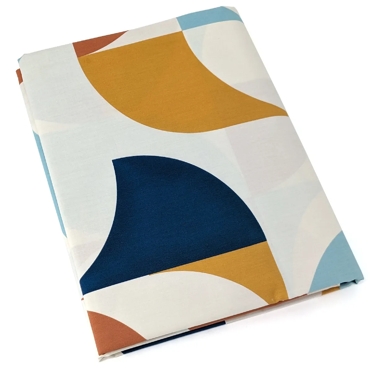 Drap Plat 180x290 Cm 100% Percale De Coton Modulo Bleu Cobalt