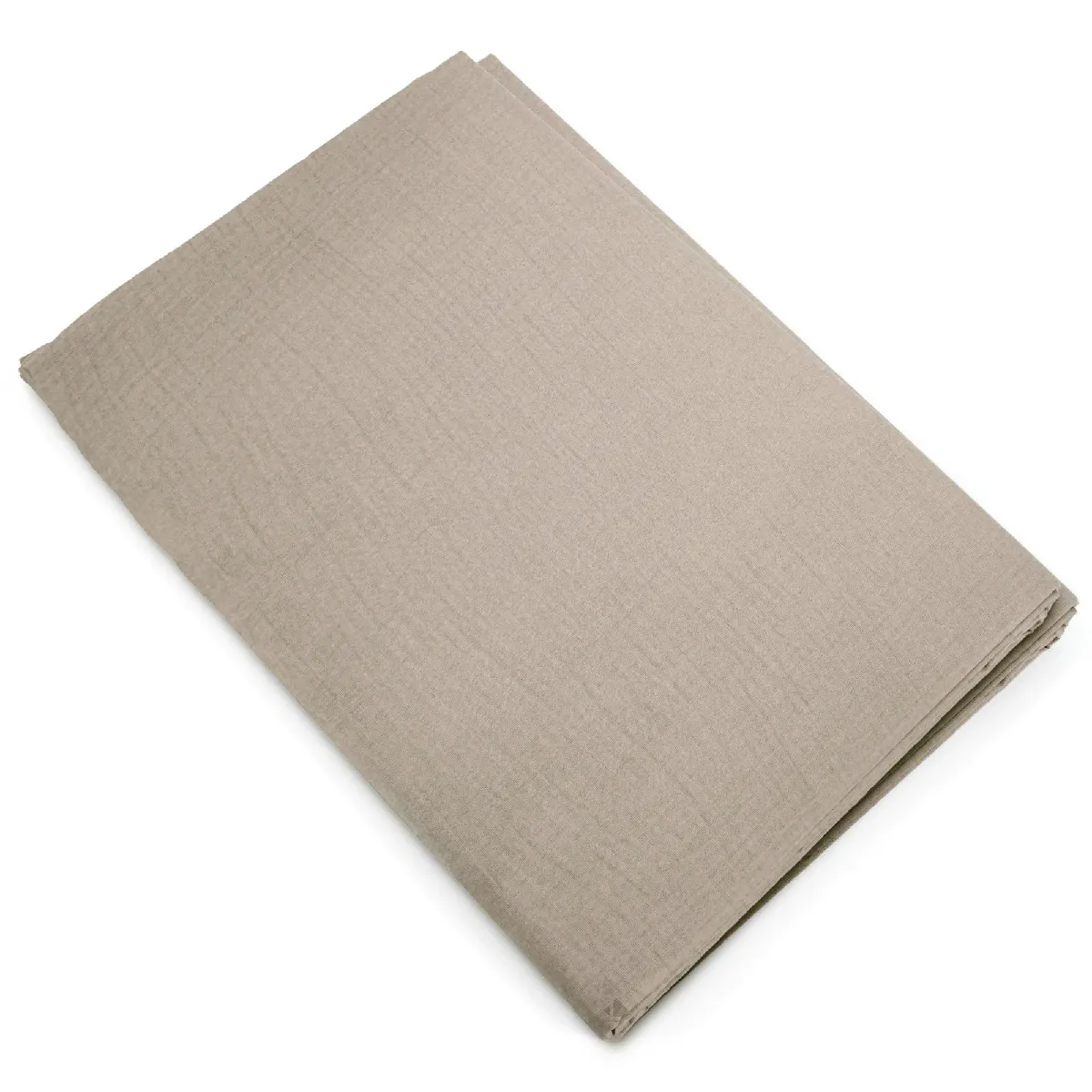 Housse De Couette 280x240 Cm Mousseline De Coton Milos Beige Chanvre