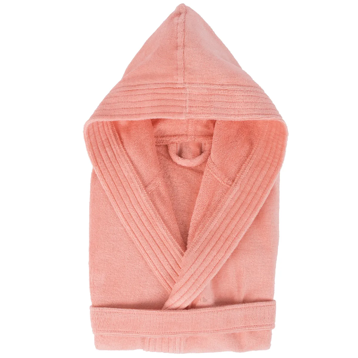 Peignoir À Capuche Enfant Cool Coton 12 Ans Velours Orange Corail