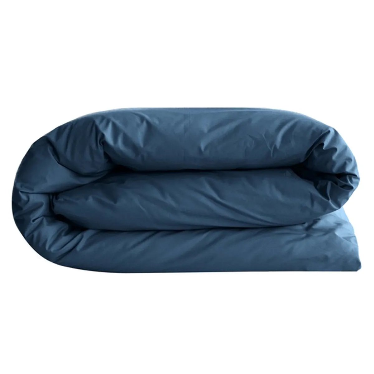 Housse De Couette Uni 240x220 Cm Percale De Coton Manoir Bleu Marine