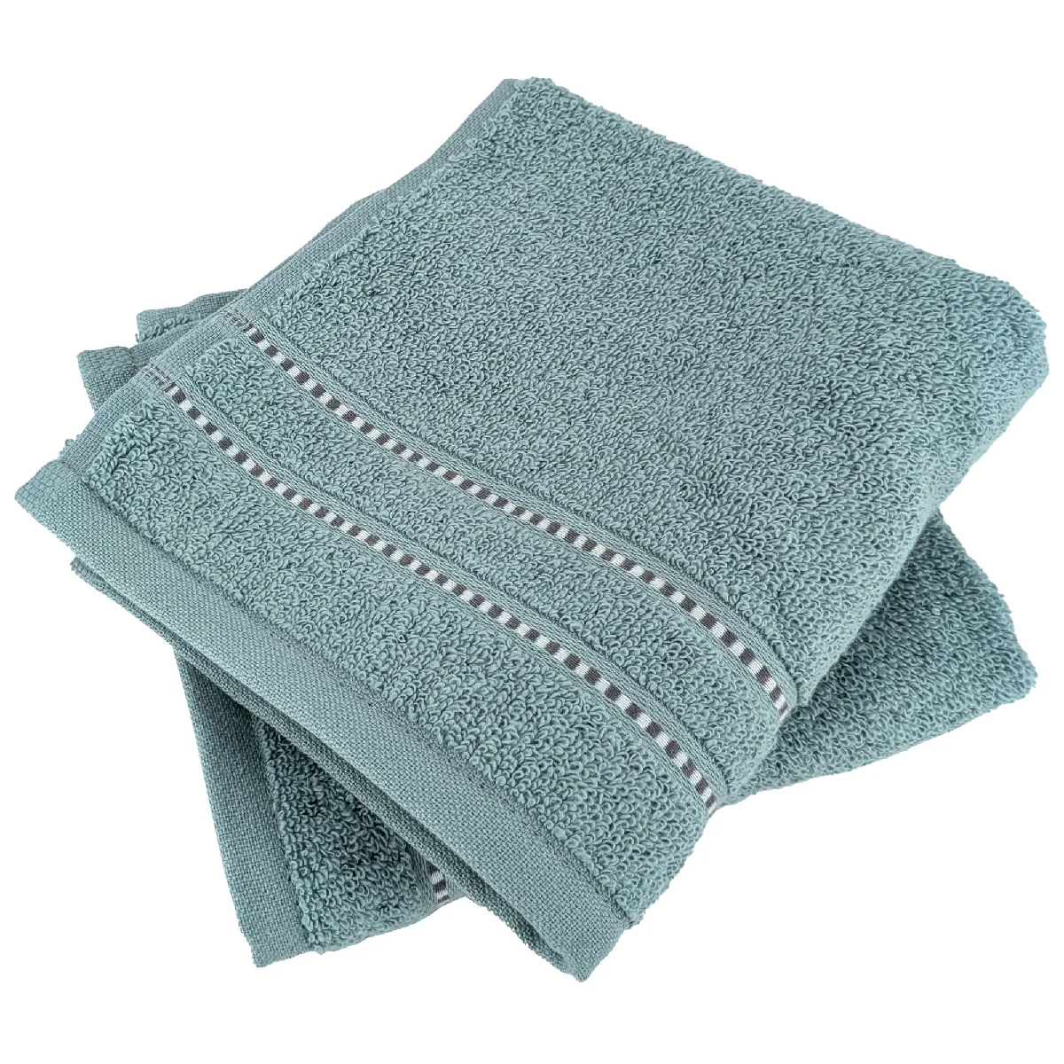 Lot De 2 Serviettes Invités Coton 500 G/m² Charm Bleu Olympique
