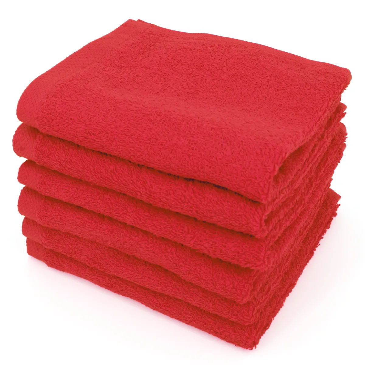 Lot De 6 Serviettes Invité 30x50 Cm Alpha Rouge