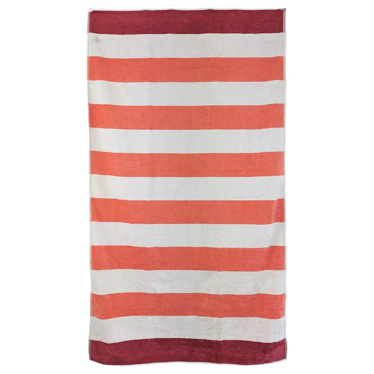 Drap De Plage En Velours De Coton 100x180 Cm Pallante Orange À Rayures