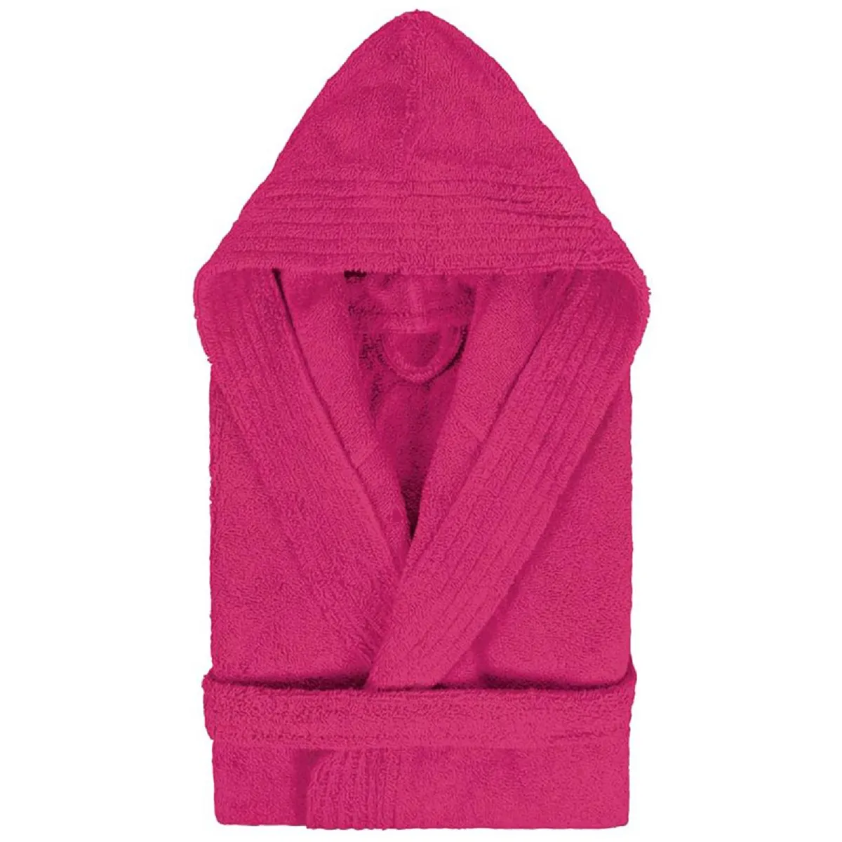 Peignoir À Capuche Enfant Pure Coton 12 Ans Rose Fuchsia