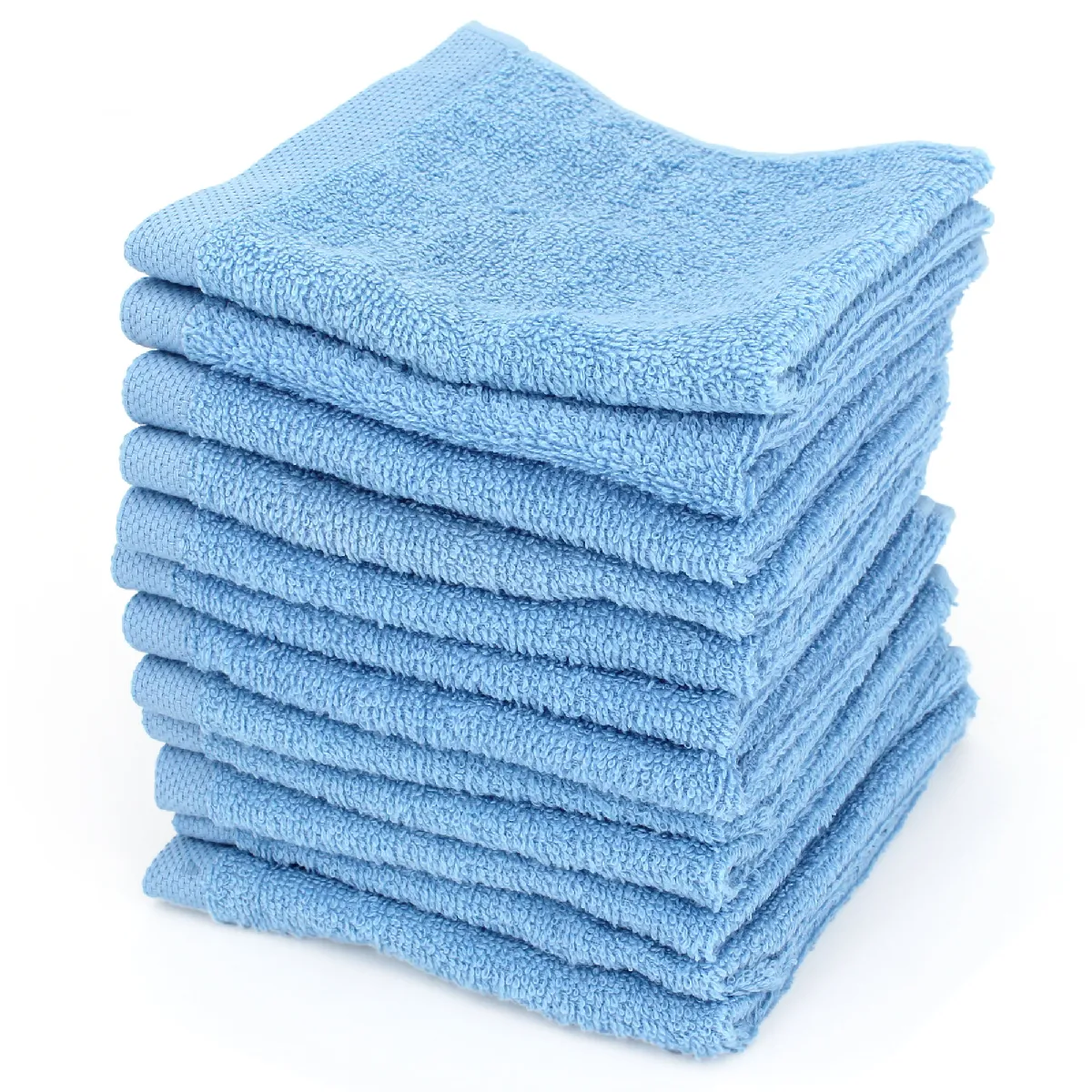 Lot De 12 Serviettes Invité 30x30 Cm Alpha Bleu Ciel