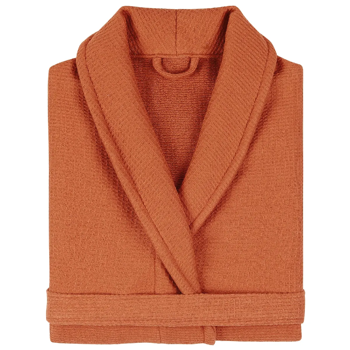 Peignoir Col Châle Adulte Natural Coton Xl Rouge Ocre
