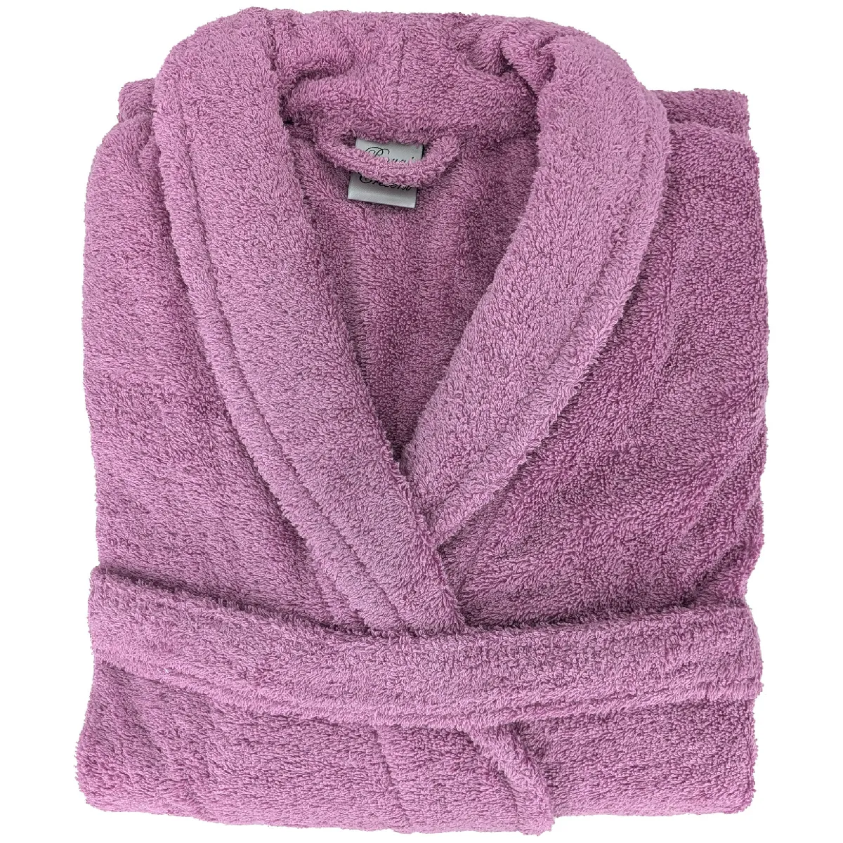 Peignoir Col Châle Royal Cresent Éponge Coton Taille L Rose Lavande