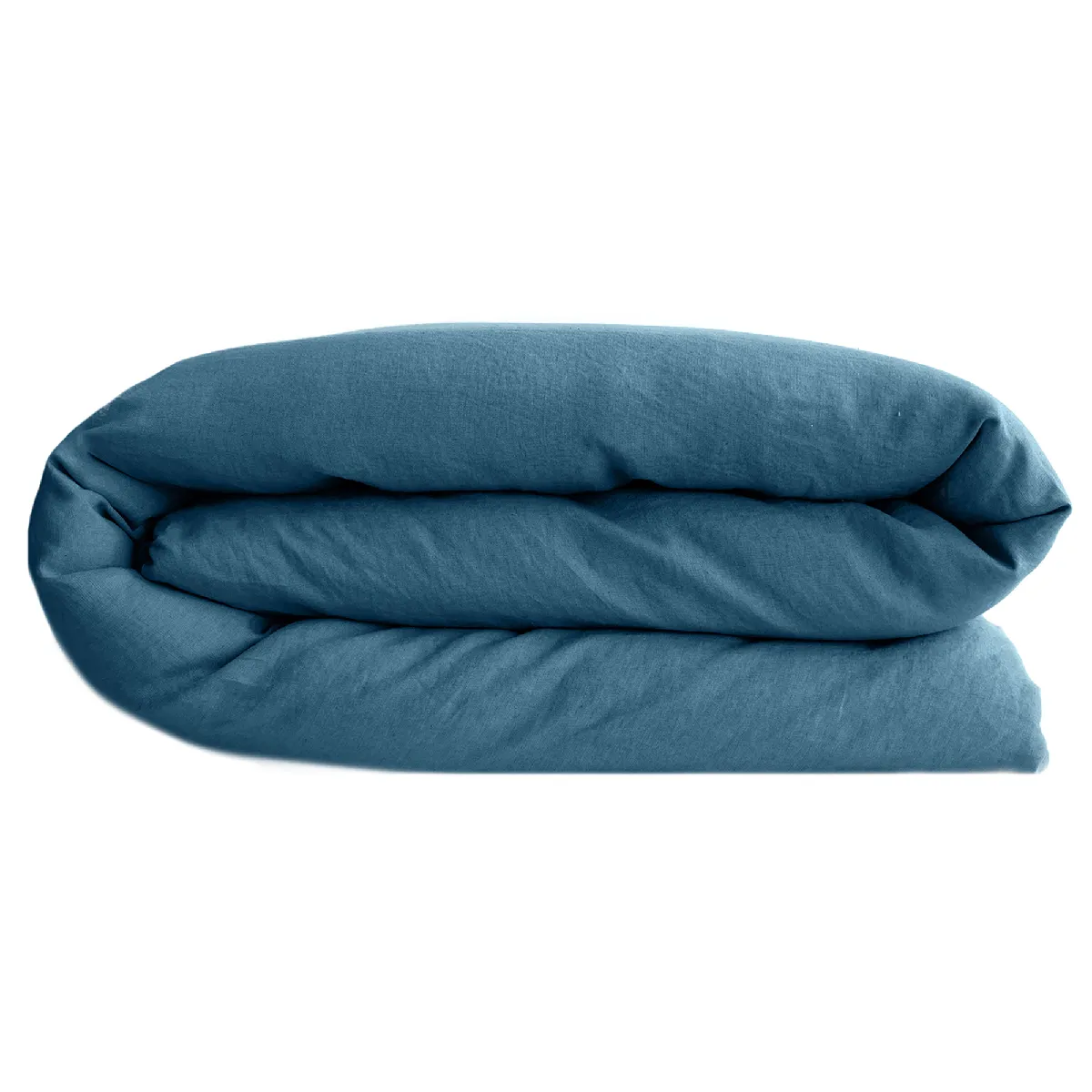 Housse De Couette Lin Et Coton 260x240 Cm Collection Opera Bleu Marine