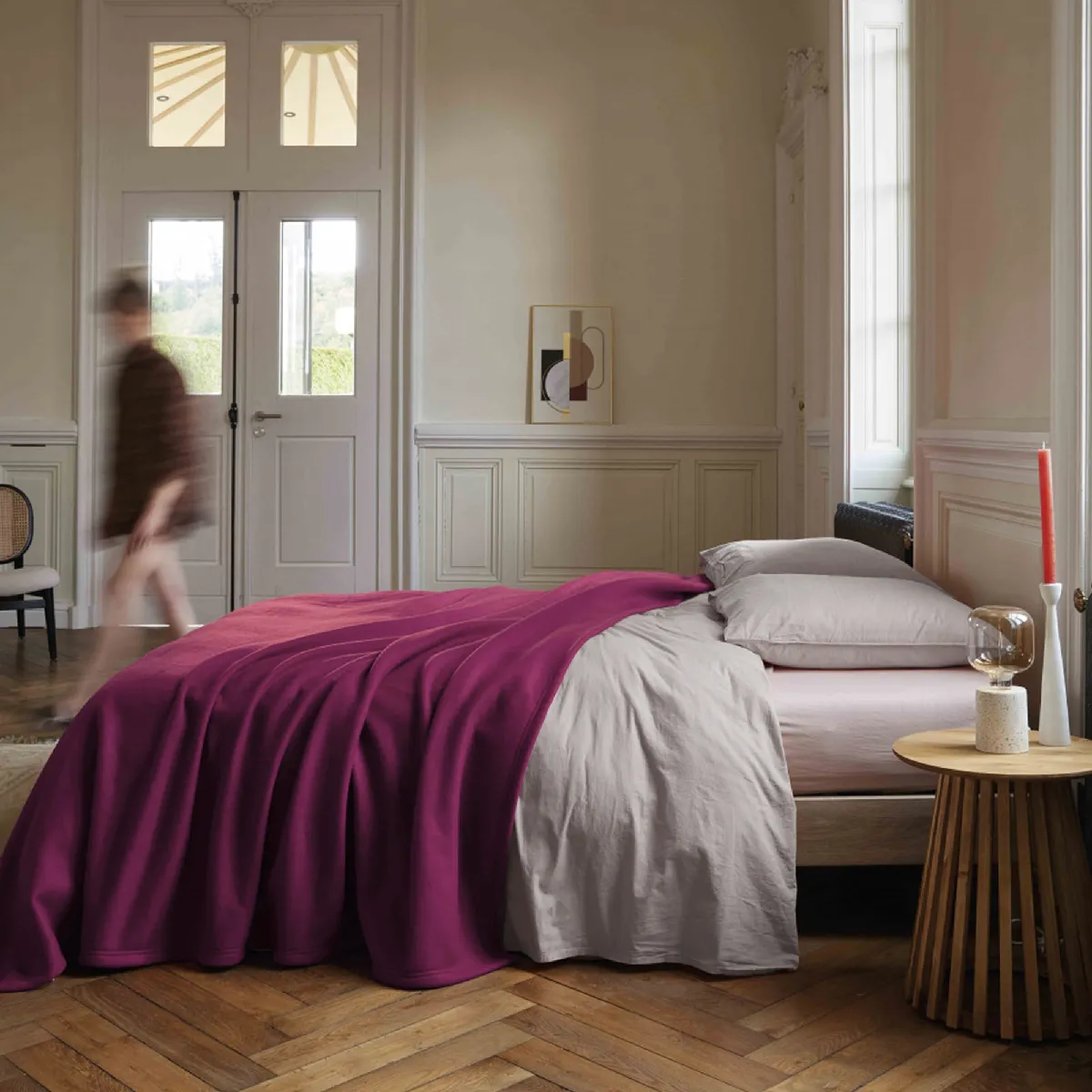 Linnea Teddy Plaid 180 X 220 Cm Polyester Violet