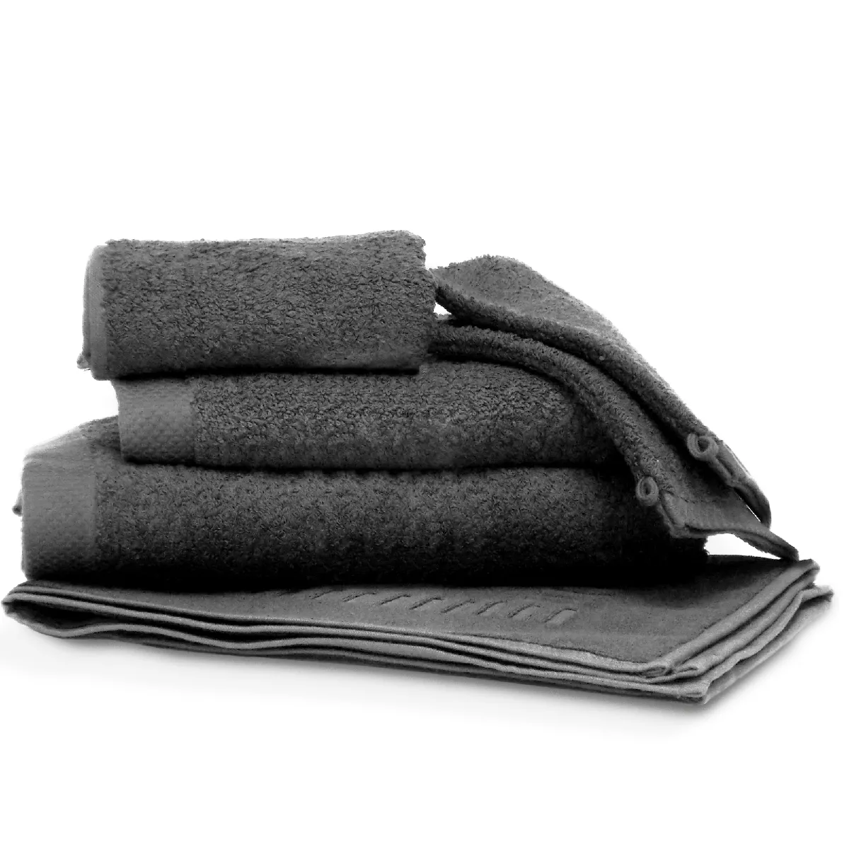 Parure De Bain 6 Pièces Pure Anthracite 550g/m2