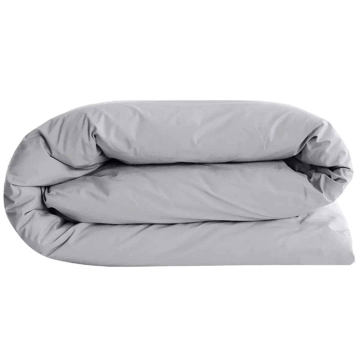 Housse De Couette Uni 260x240 Cm Percale De Coton Manoir Gris Acier