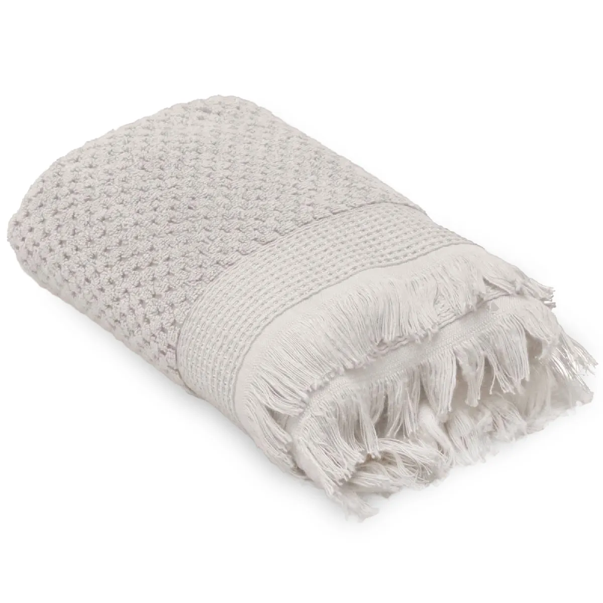Serviette De Toilette 50x90 Cm Tethys Micro-coton Blanc Perle
