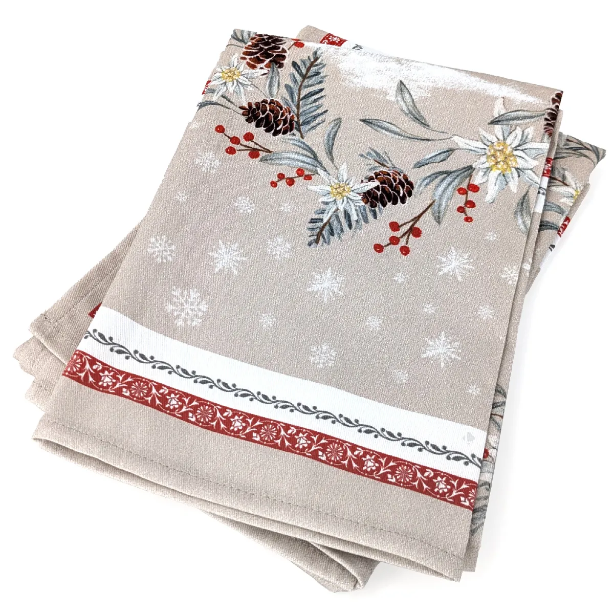 Lot De 2 Torchons De Cuisine 50x70 Cm Coton Chalet Lin