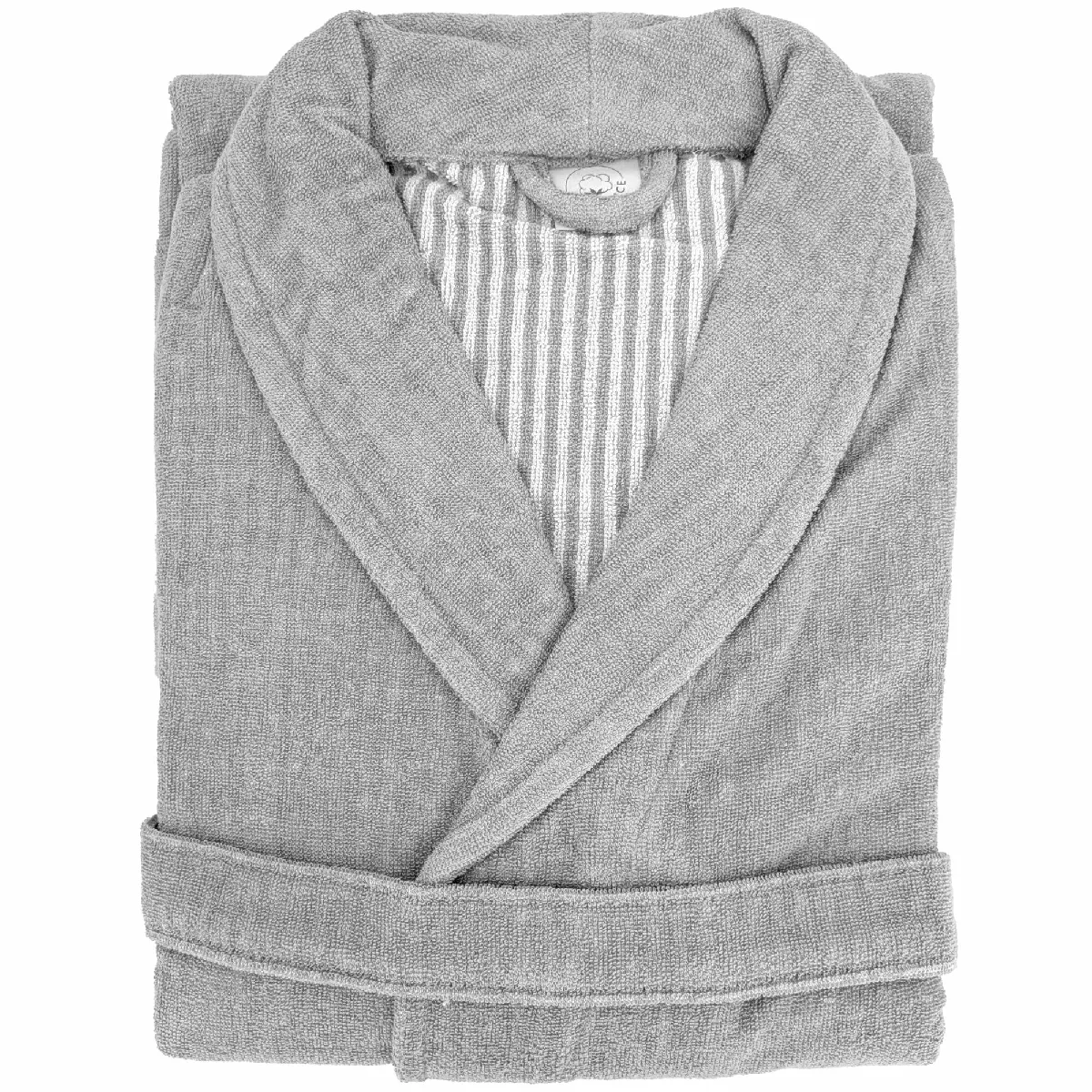 Peignoir Col Châle Adulte Efficience Pure Coton Xl Gris Lunar