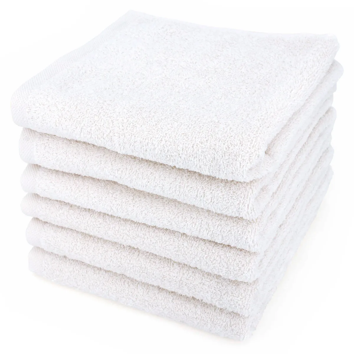 Lot De 6 Serviettes De Toilette 50x90 Cm Alpha Blanc
