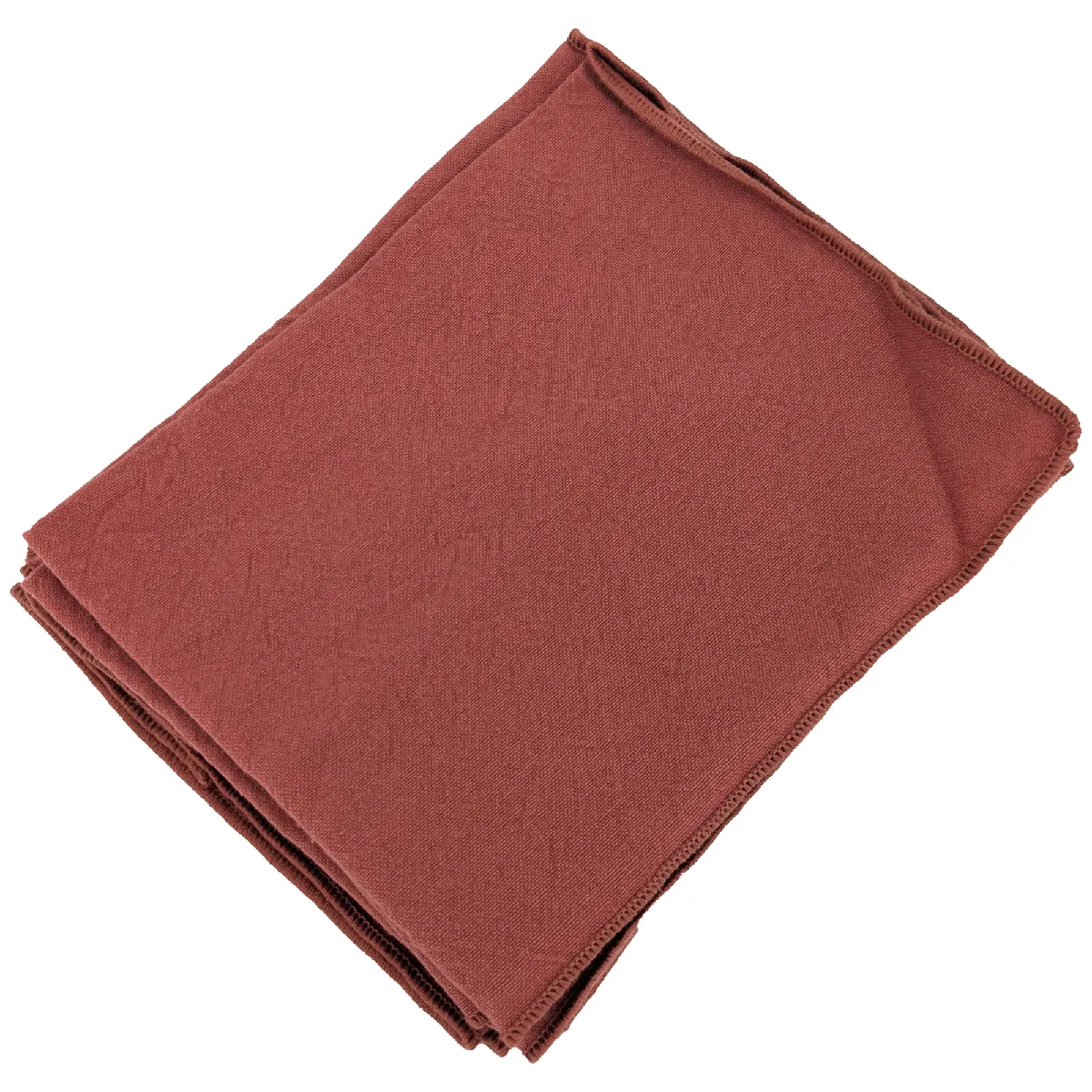 Lot De 6 Serviettes De Table Coton 42x42 Cm Hono Rose Pêche