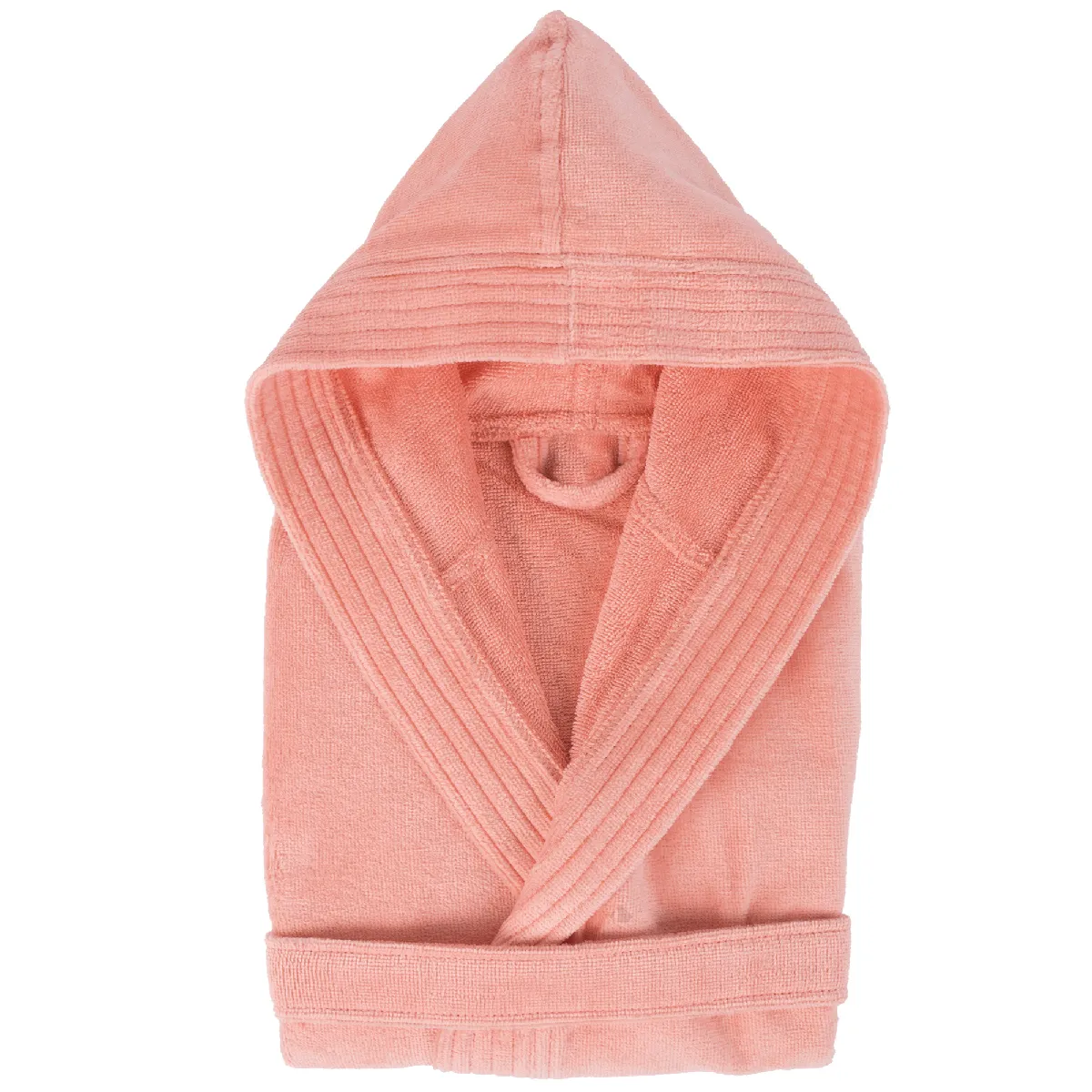Peignoir À Capuche Enfant Cool Coton 6 Ans Velours Orange Corail