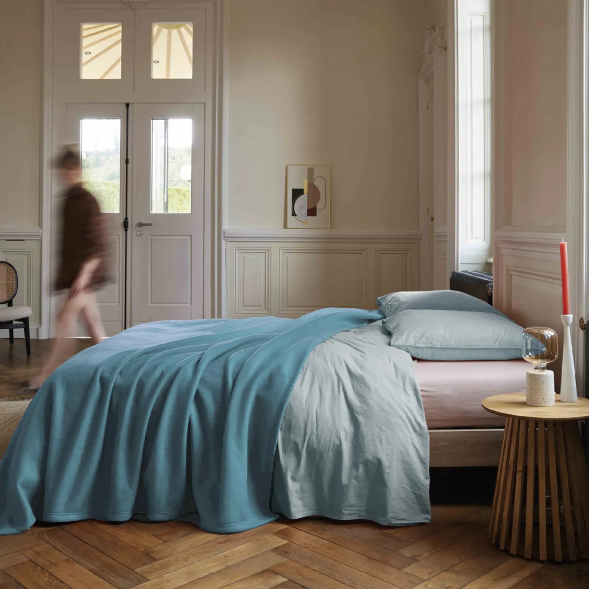 Linnea Teddy Plaid 220 X 240 Cm Polyester Bleu