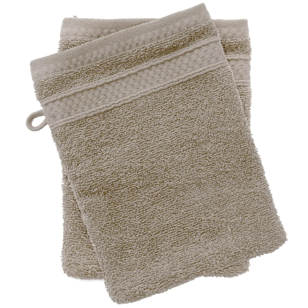 Lot De 2 Gants De Toilette Coton 550g/m2 Naïa Beige Chanvre