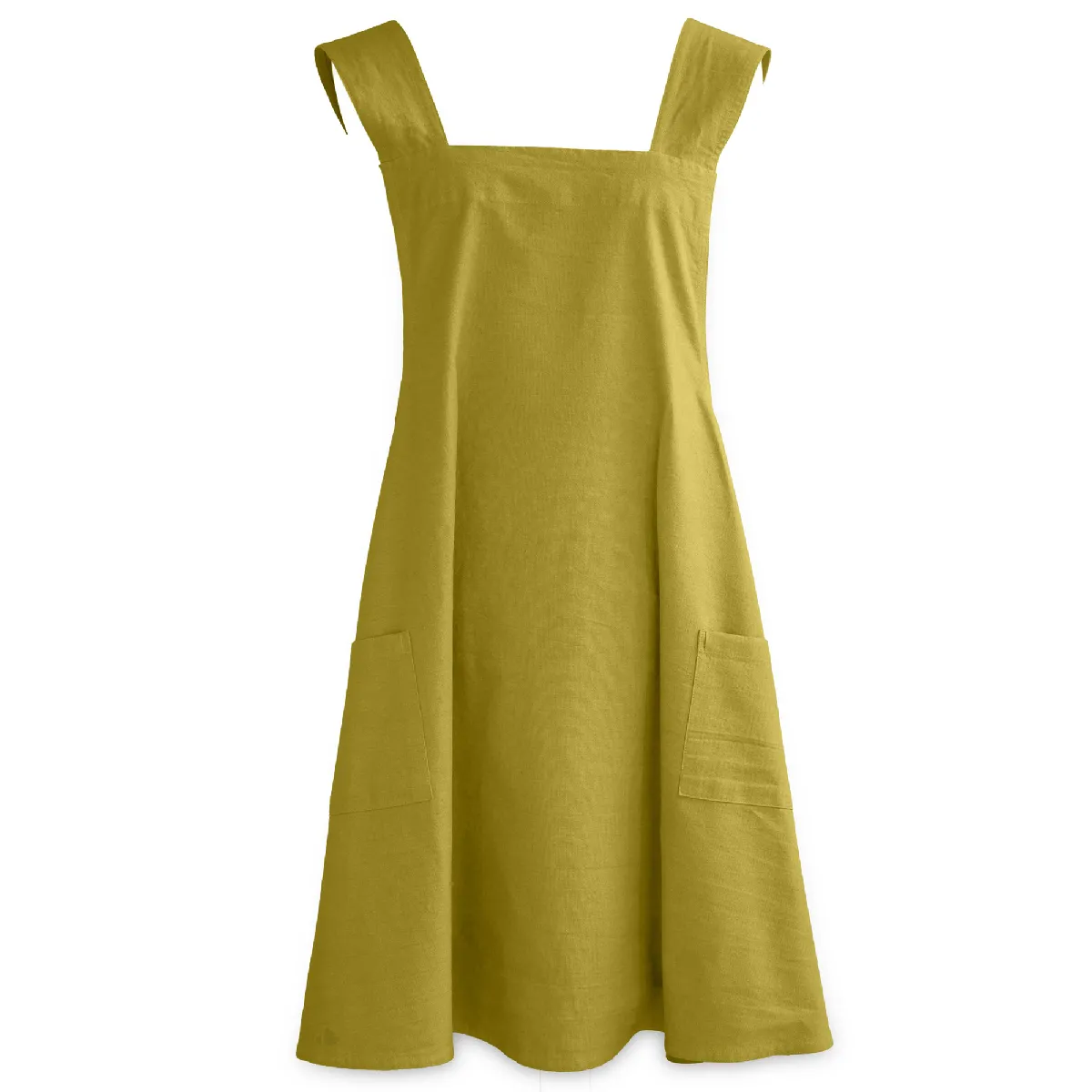 Tablier De Cuisine Japonais Lin Et Coton 90x103 Cm Collection Mattis Vert Jasmin