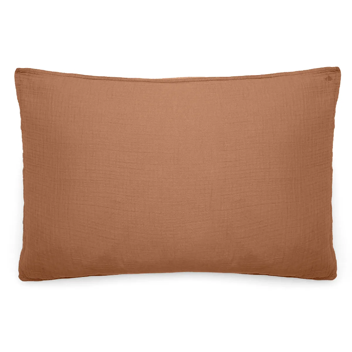 Taie D'oreiller 50x70 Cm Mousseline De Coton Milos Marron Cognac