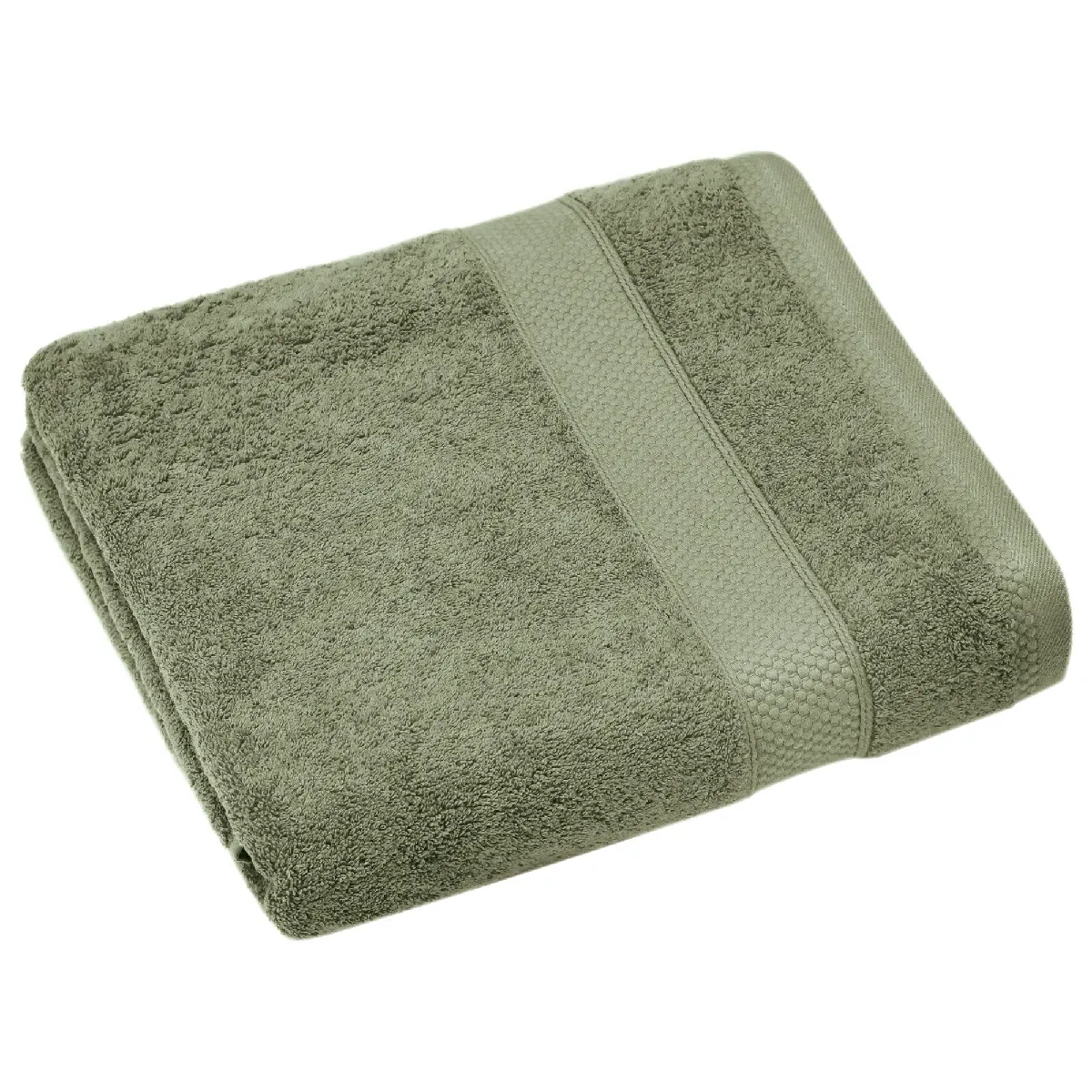 Drap De Bain Coton 550g/m2 95x140 Cm Collection Naïa Vert Olive