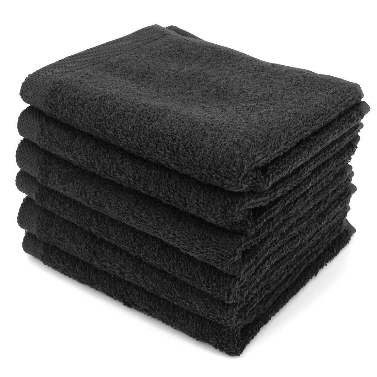 Lot De 6 Serviettes Invité 30x50 Cm Alpha Noir