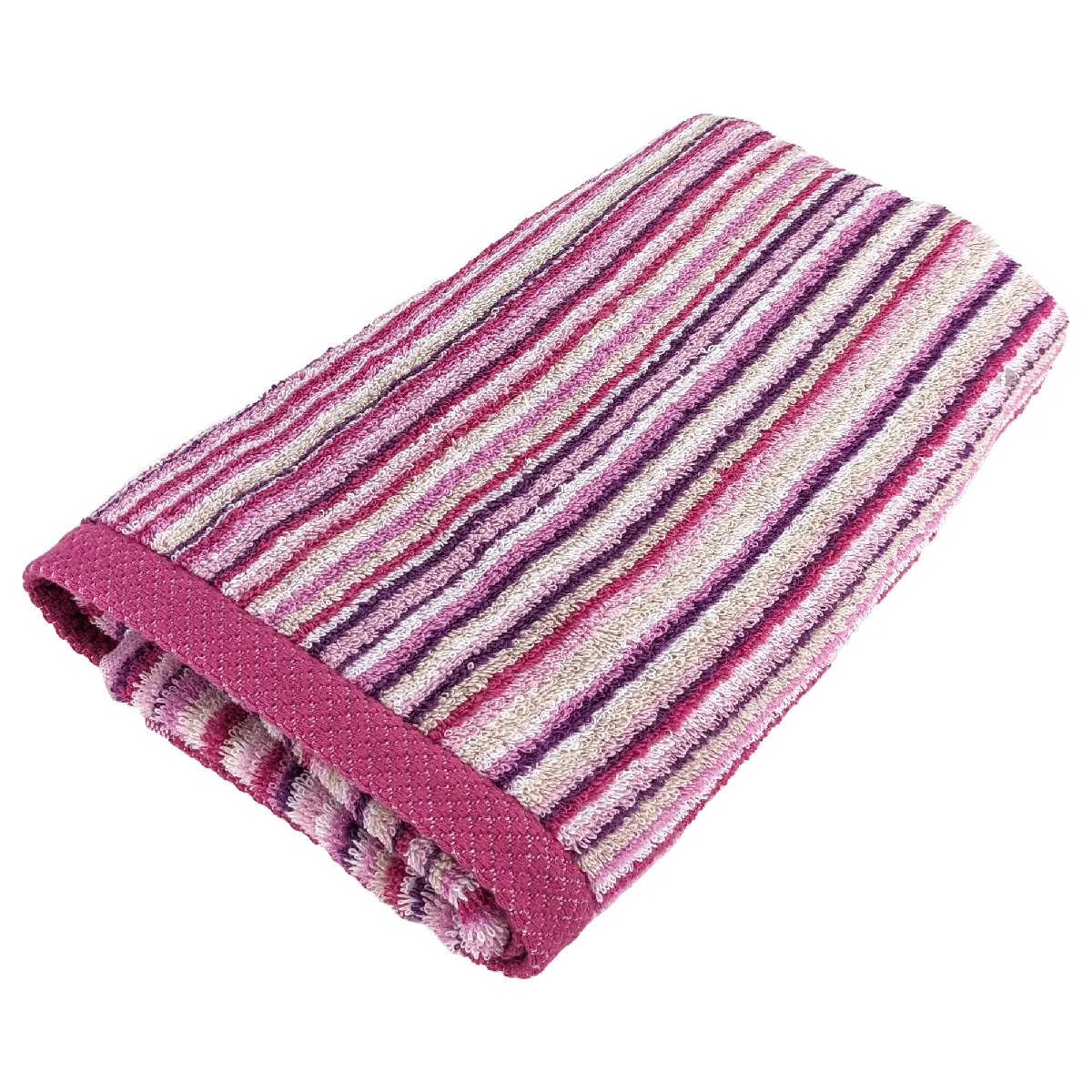 Serviette De Toilette 50x100 Cm Coton 500g/m2 Pure Stripes Ii Rose