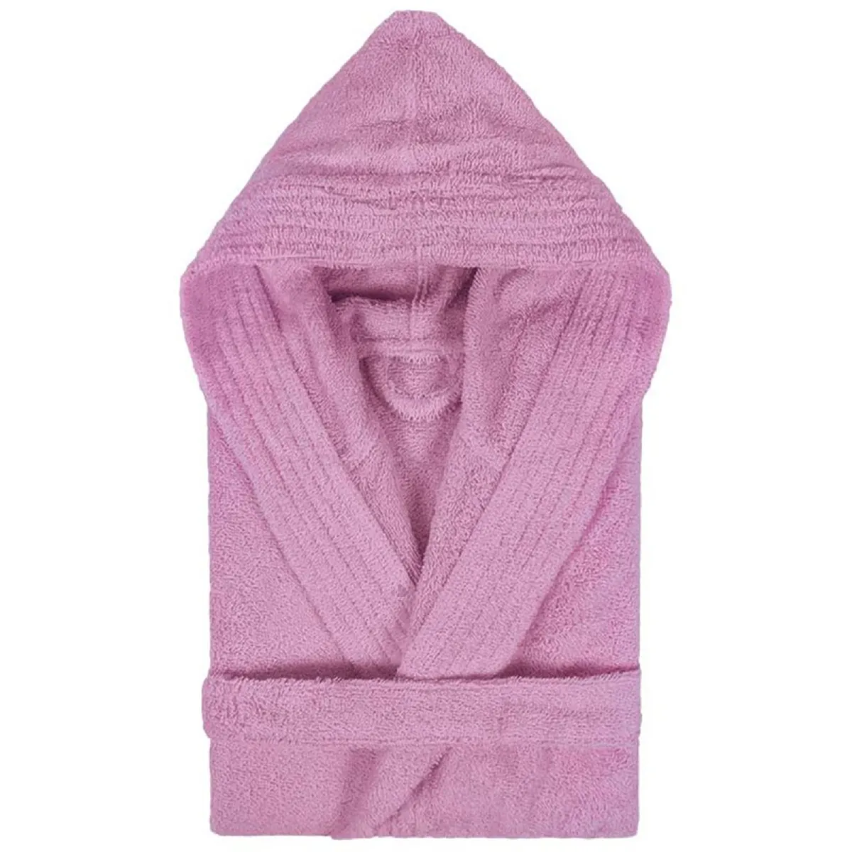 Peignoir À Capuche Enfant Pure Coton 8 Ans Rose Lavande
