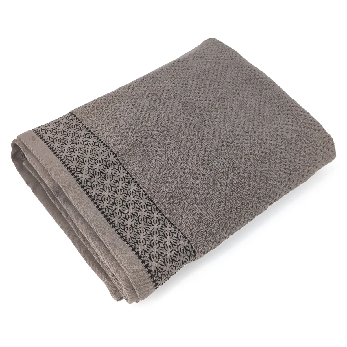 Drap De Bain 100x150 Cm Pur Coton Collection Osaka Fleurs Marron