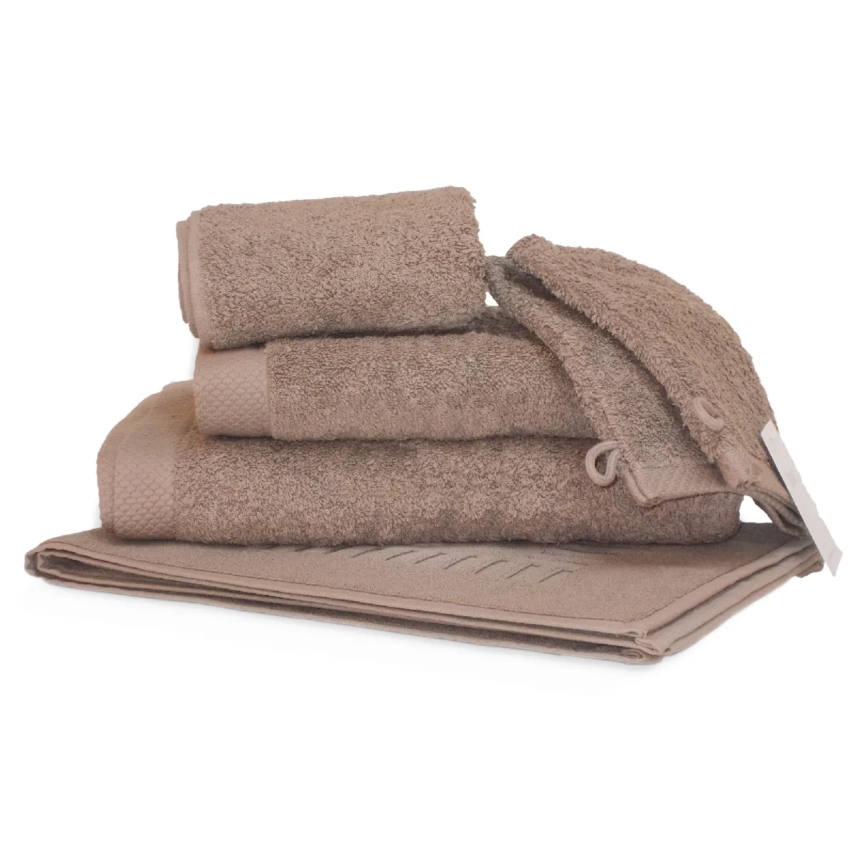 Parure De Bain 6 Pièces Pure Taupe 550g/m2