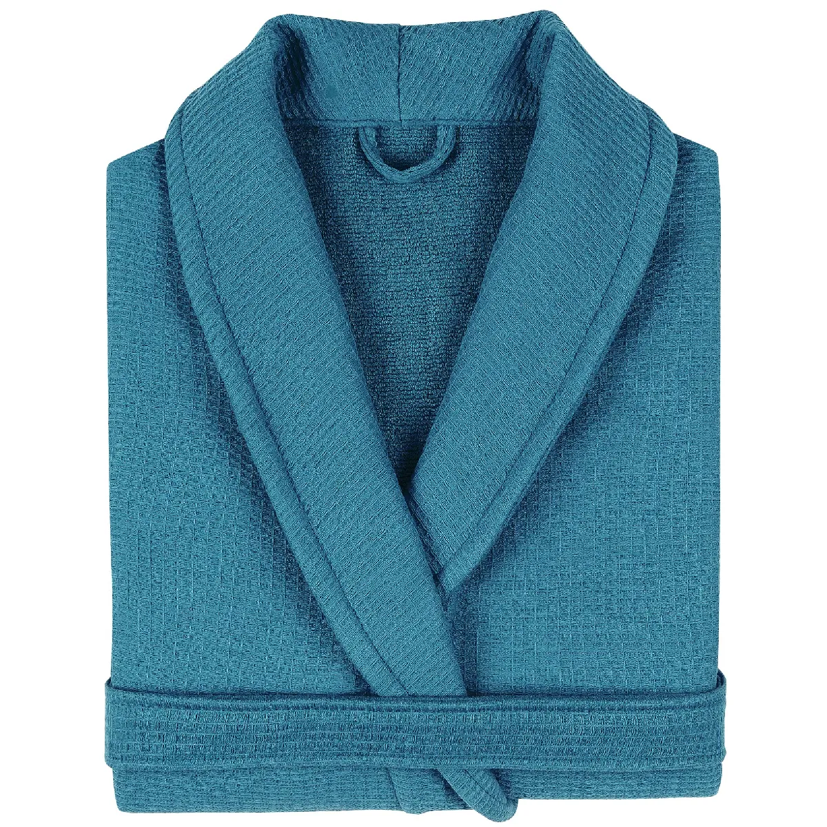 Peignoir Col Châle Adulte Natural Coton Xl Bleu Canard