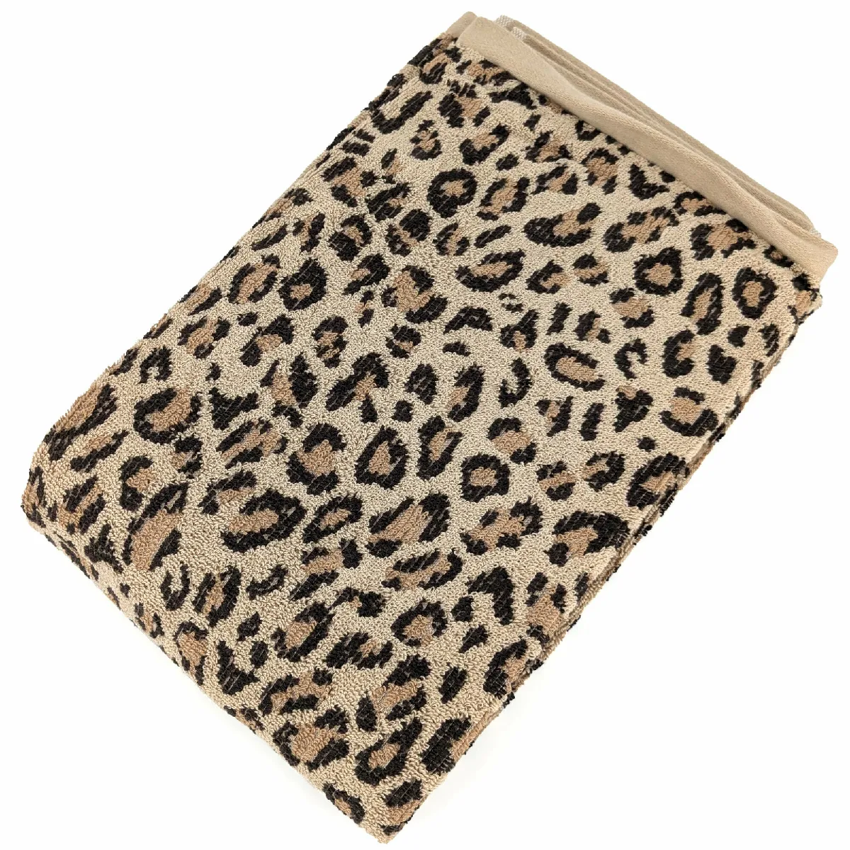 Drap De Sauna 85x200 Cm Pur Coton Collection Leopard Jaune Léopard