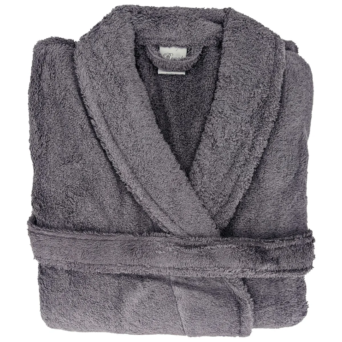 Peignoir Col Châle Royal Cresent Éponge Coton Taille Xl Gris Acier