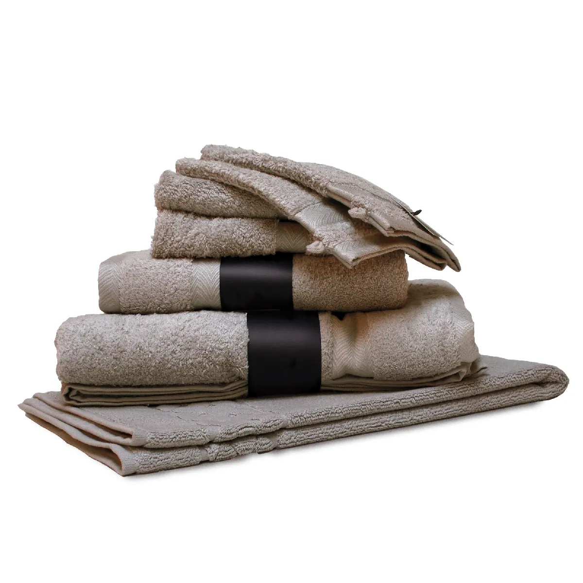 Parure De Bain 7 Pièces Royal Cresent Gris Souris 650g/m2