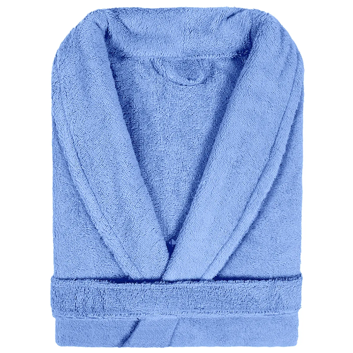 Peignoir Col Châle Adulte Pure Coton Xl Bleu Mer