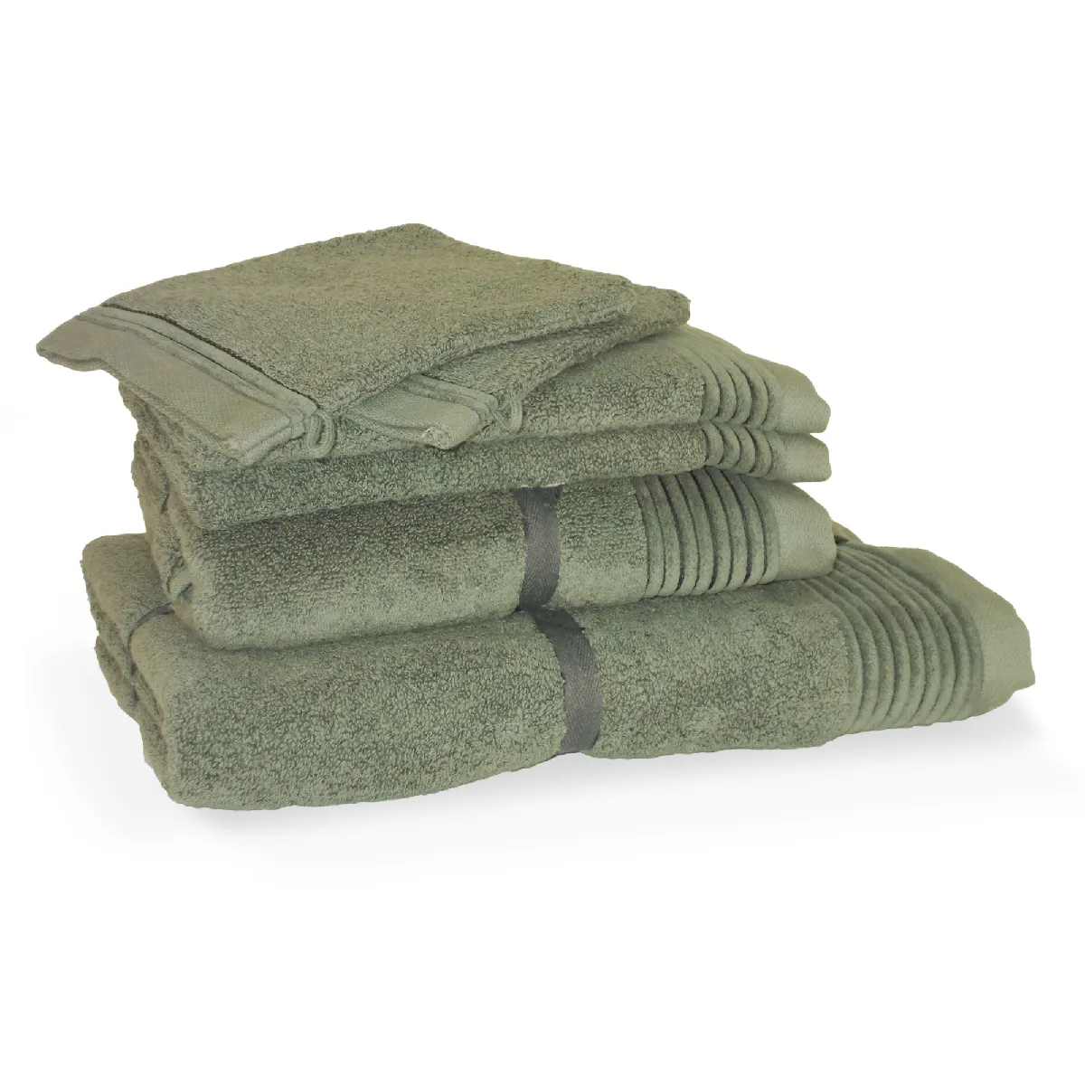Parure De Bain 6 Pièces Juliet Vert 520g/m2