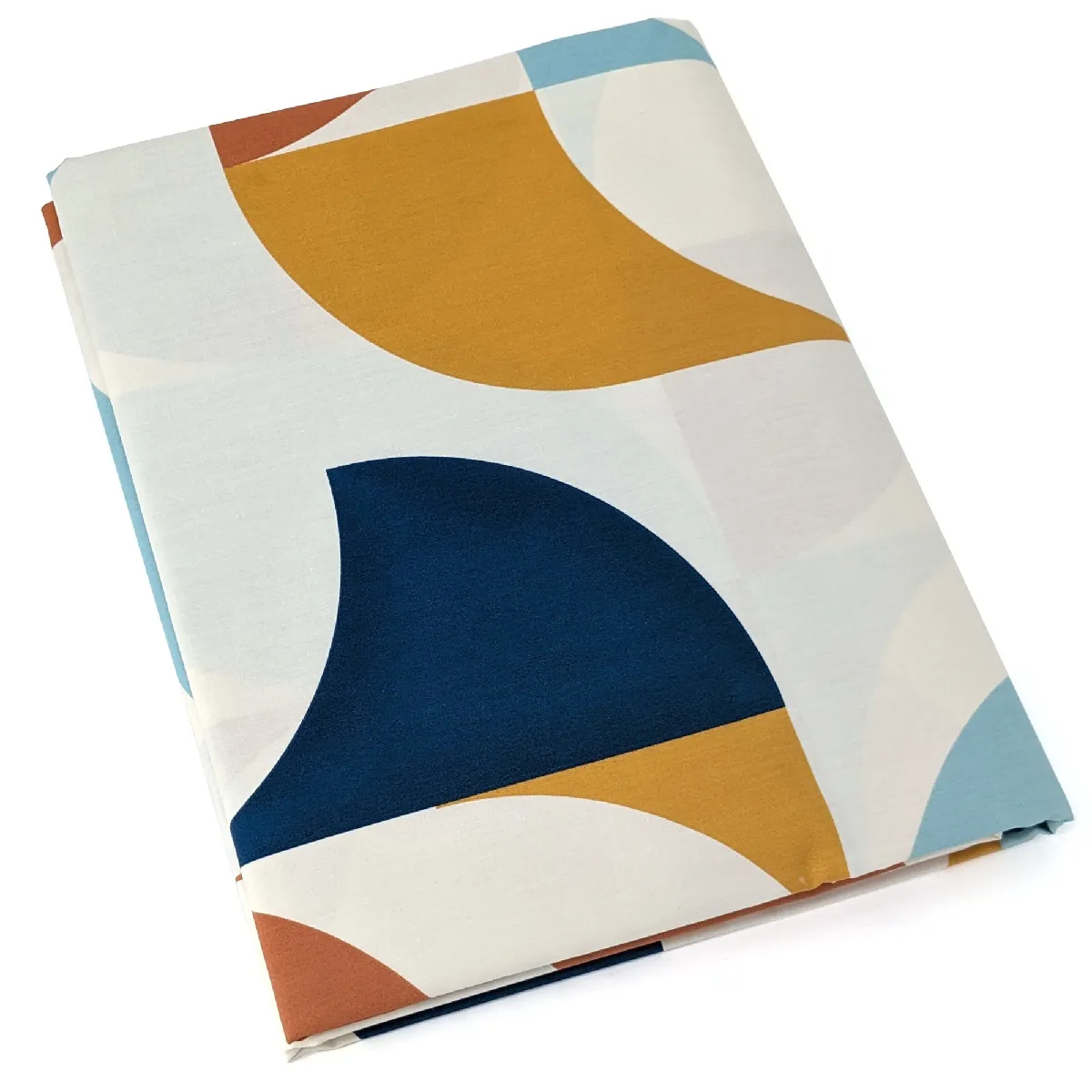 Drap Plat 240x310 Cm 100% Percale De Coton Modulo Bleu Cobalt