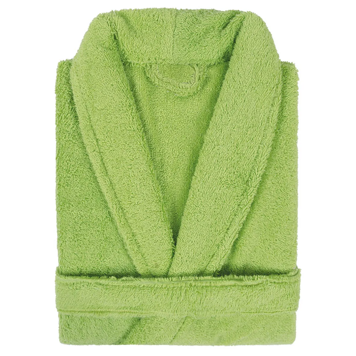 Peignoir Col Châle Adulte Pure Coton Xl Vert Pistache