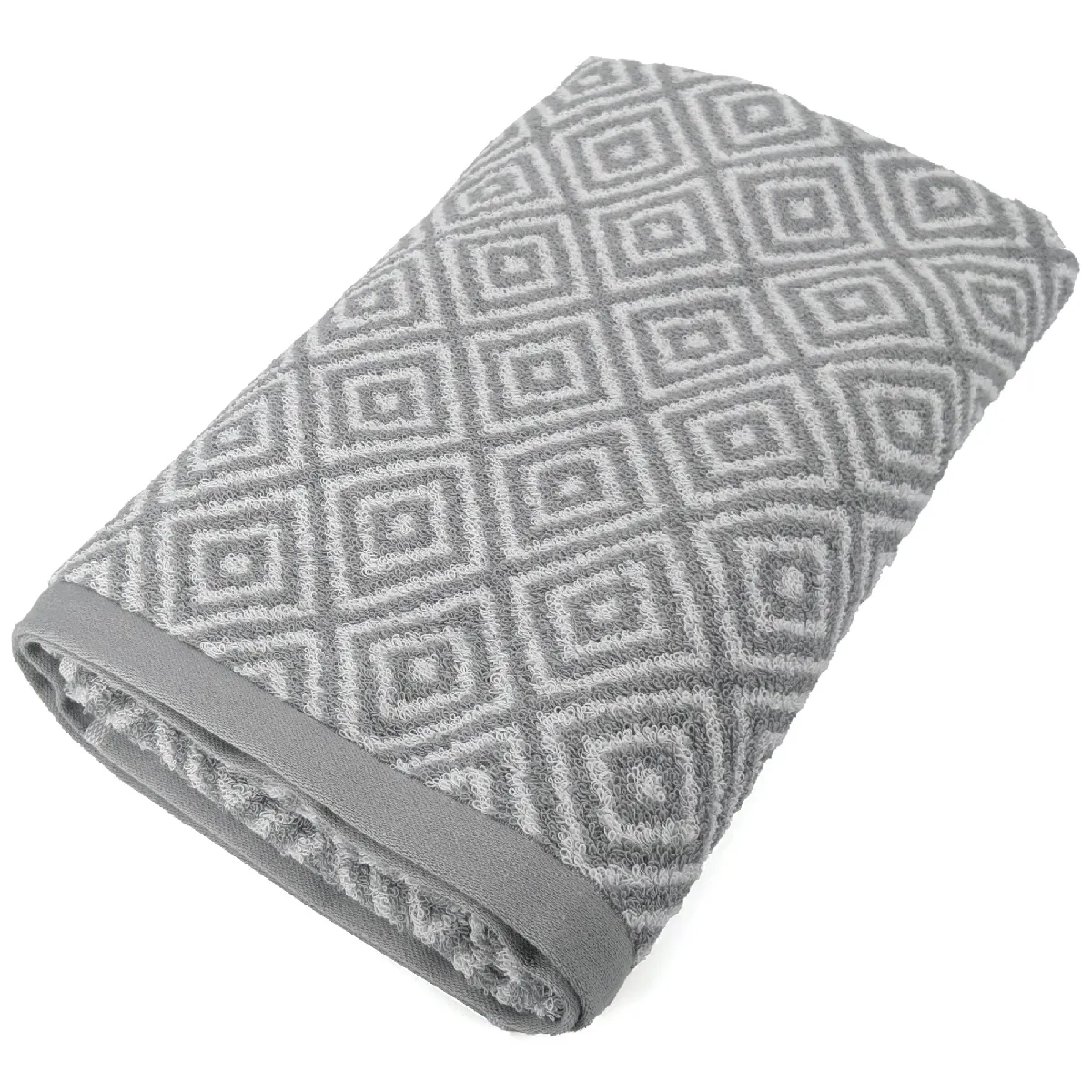 Drap De Douche 70x140 Cm Symetrie Coton Gris Losanges