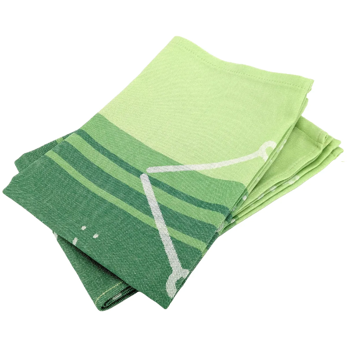 Lot De 2 Torchons De Cuisine Toile Collection Basket 50x70 Cm Vert