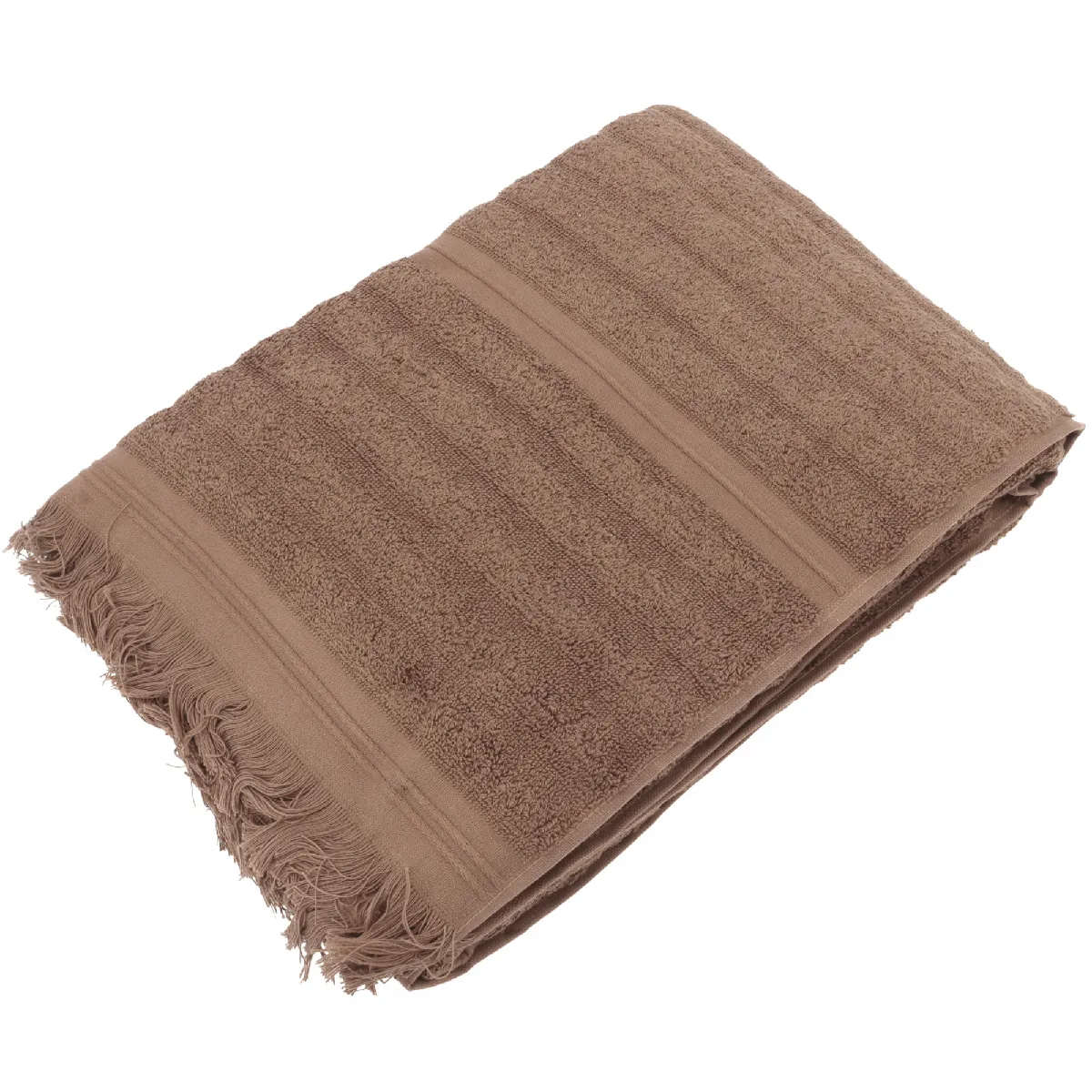 Drap De Bain 100x150 Cm Natural Stripes Marron
