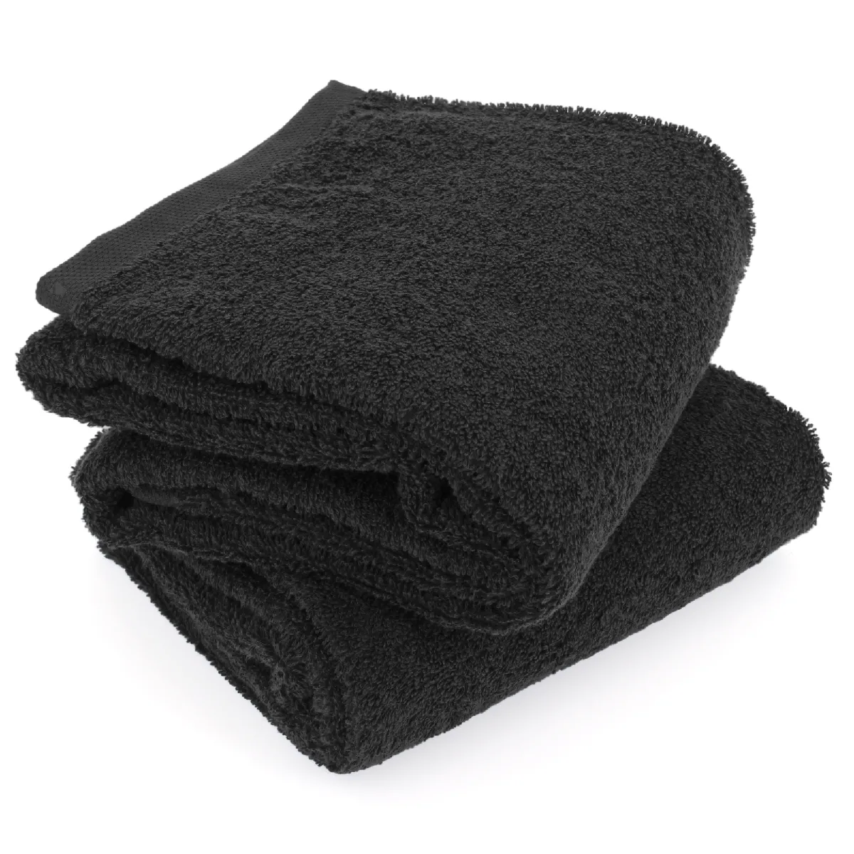 Lot De 2 Draps De Douche 70x130 Cm Alpha Noir